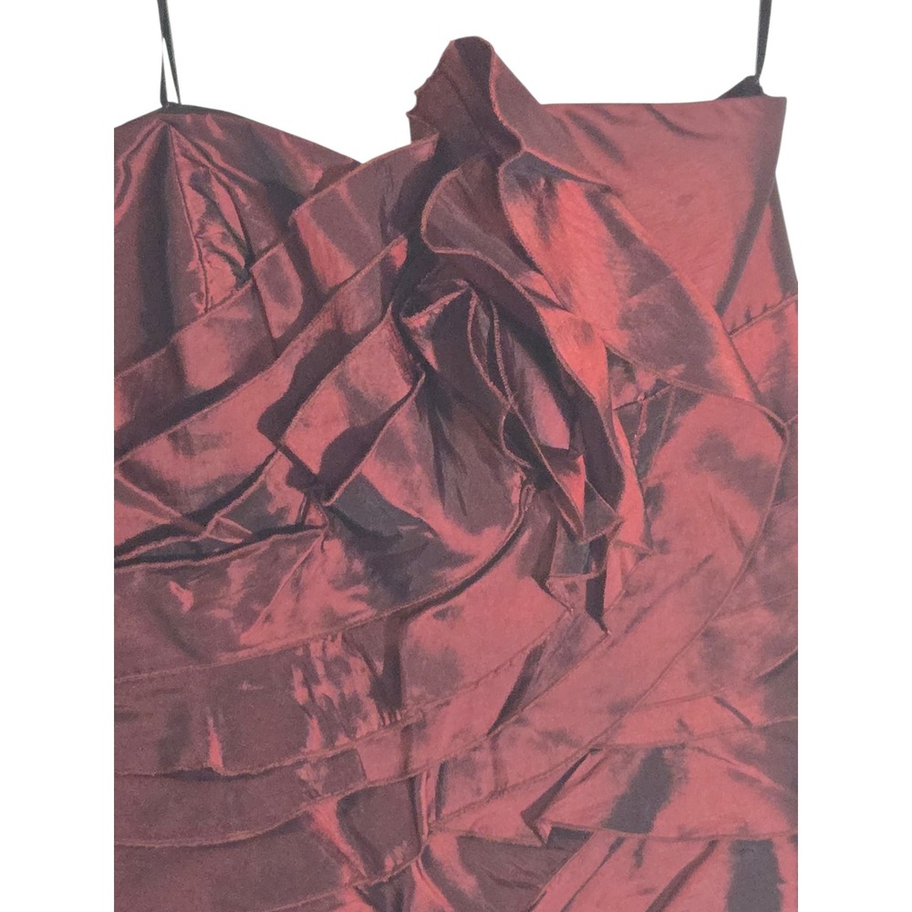 Bcbg Generation Red Ruffled Strapless Mini Dress … - image 2